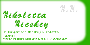 nikoletta micskey business card